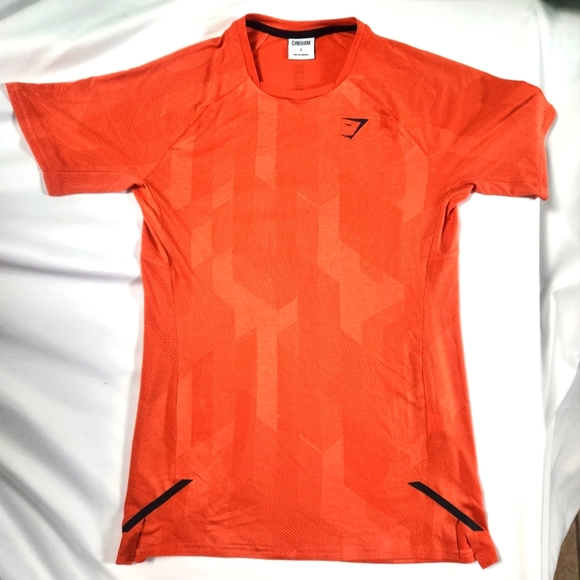 Gymshark Men's Size Small Breathable, Moisture Wicking T-Shirt Orange Crush - Picture 1 of 5